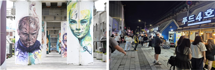 보산동 관광특구(왼쪽)와 보산동 월드푸드 스트리트. 동두천시 제공