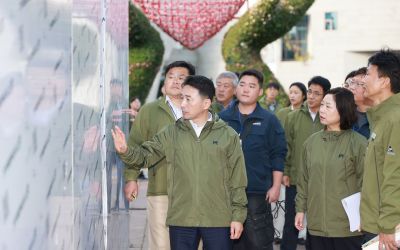 함평군이 16일 함평엑스포공원 일원에서  '2026 대한민국 국향대전 추진상황 현장점검'을 실시했다. 함평군 제공