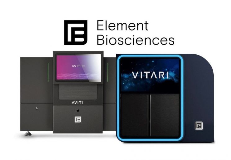 DNA 시퀀싱 장비인 '아비티(AVITI)'와 고처리량 탁상형 시퀀싱 장비 '비타리(VITARI)' 이미지. 엘리먼트 바이오사이언스.