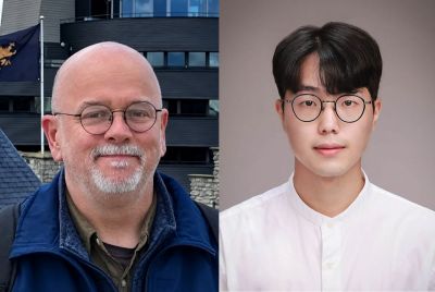 연구진, 로버트 미첼 교수(좌측)와 이현섭 연구원. UNIST 제공