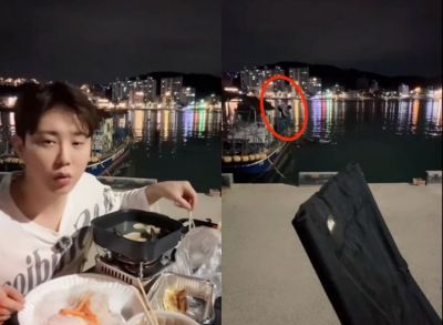 '얼짱시대' 출신 박지호가 라이브 방송을 진행하던 중 바다에 빠진 시민의 구조를 도운 사실이 알려졌다. 사회관계망서비스(SNS) 캡처