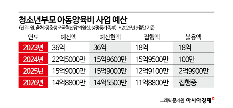 [단독]내년부터 청소년부모 양육비 지원대상 늘린다지만…중위소득 1% 확대?