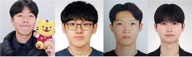 연구팀 사진. (좌측부터) 장부루 고려대 컴퓨터학과 교수(교신저자), 최찬우 석박통합과정(공동제1저자), 김은태 석박통합과정(공동제1저자), 이규호 석사과정(공동제1저자). 고려대 제공