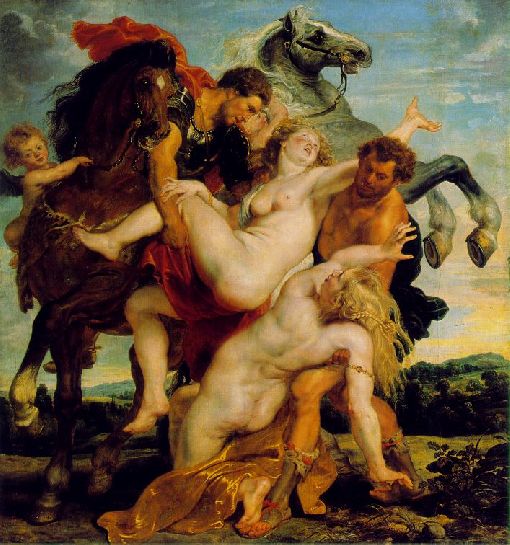 Rubens - The Rape of the Daughters of Leucippus, 1618, Oil on canvas, 88x82.875in, 224x210.5cm, Alte Pinakothek, Munich