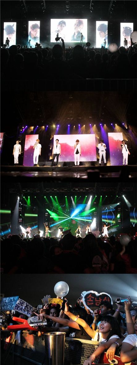 BEAST performing at the MTV World Stage Live in Malaysia 2011 held at the i-City Shah Alam on July 24, 2011. [Cube Entertainment]