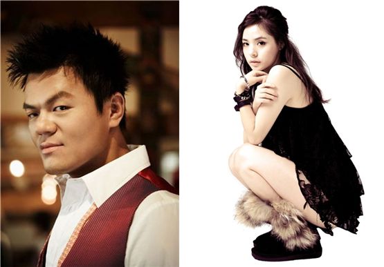 Park Jin-young (left) and Min Hyo-lyn (right) [JYP Entertainment/Starfox Entertainment]