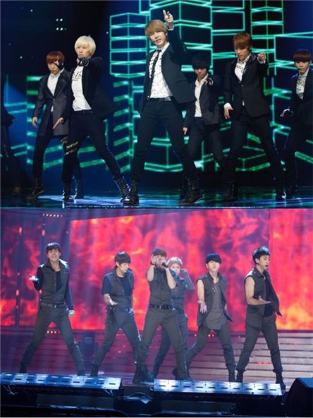 Super Junior (top) and BEAST [Mnet]