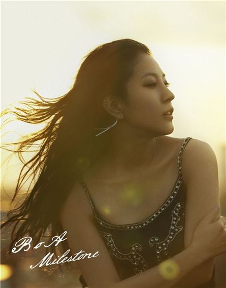 Cover of BoA's 10th anniversary Japanese DVD single "Milestone" [SM Entertainment]