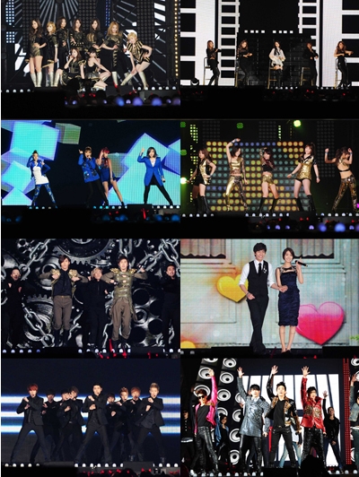 Screen shots of SBS' "2011 Korea Pop Music Festival" [SBS]