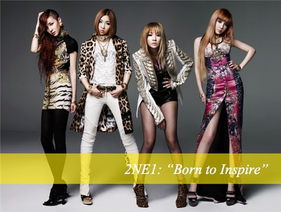 2NE1's Sandara Park (left), Minzy (second to left), CL (second to right) and Park Bom (right) [YG Entertainment]