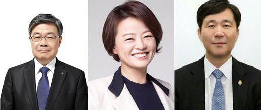 이재갑 고용노동부 장관 후보자(왼쪽), 진선미 여성가족부 장관 후보자(가운데), 성윤모 산업통상자원부 장관 후보자