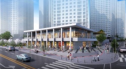 [신경주 더 퍼스트 데시앙 단지 내 상가 투시도]