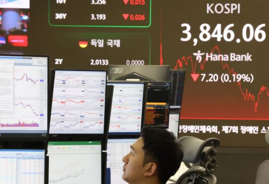 코스피, 등락 끝 3840선 후퇴…개인·외인 동반 '팔자'