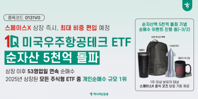 하나운용, 1Q 미국우주항공테크 순자산 5000억 돌파