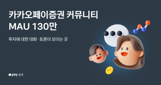 카카오페이증권 커뮤니티, 월간 활성 이용자 130만명 돌파