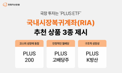 한화운용, RIA 계좌 추천 ETF 3종 제시