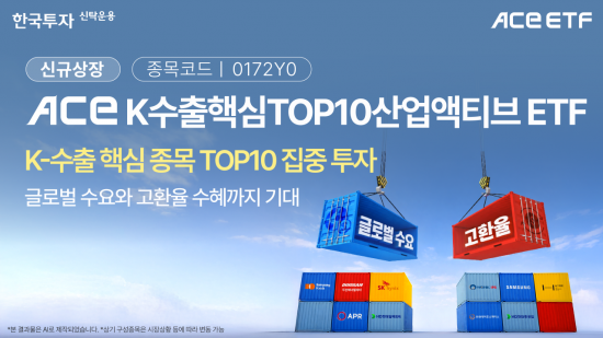 한투운용, ACE K수출핵심TOP10산업액티브 ETF 신규 상장