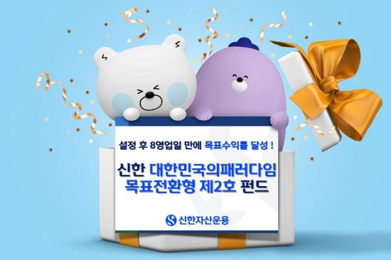 신한운용, '대한민국의패러다임목표전환형 제2호'펀드 목표수익률 달성