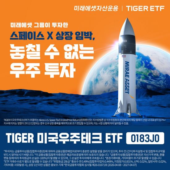 미래에셋운용, 'TIGER 미국우주테크 ETF' 신규 상장