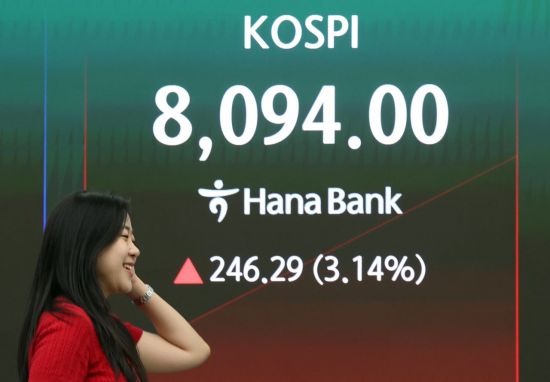 코스피, 6거래일 만에 8000선 넘었다…30만전자·200만닉스 '활활'