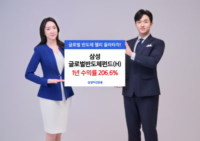 삼성운용, '삼성 글로벌반도체펀드(H)' 1년 수익률 206%