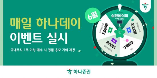 "국내주식 1주만 사도 경품 응모" 하나증권, 매일 하나데이 이벤트