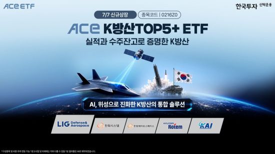 한투운용 'ACE K방산TOP5+' ETF, 7일 신규 상장