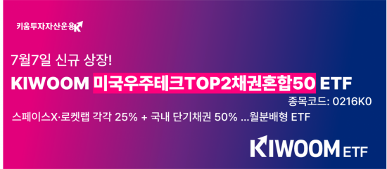 스페이스X·로켓랩 25%씩…'KIWOOM 미국우주테크TOP2채권혼합50' ETF 7일 상장