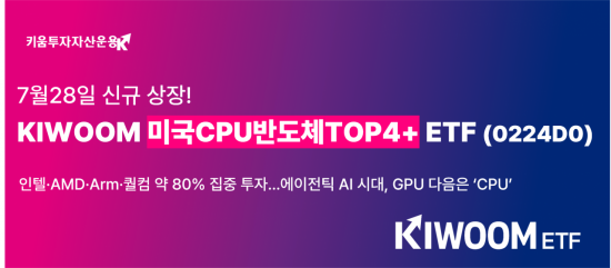 키움운용, 'KIWOOM 미국CPU반도체TOP4+' ETF 28일 상장