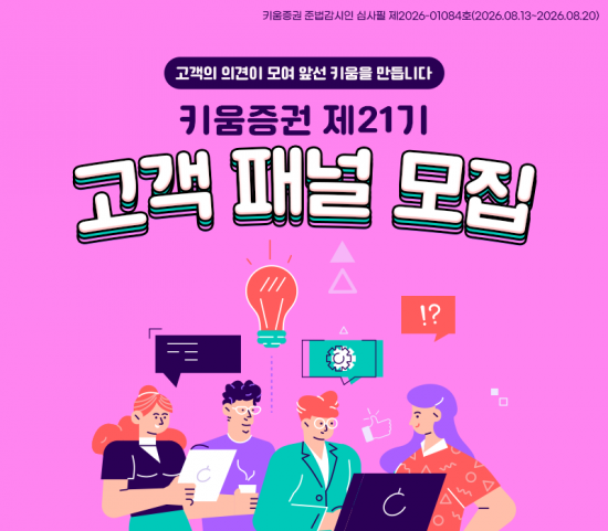 키움증권, 21기 고객패널 모집…"다양한 의견 청취"