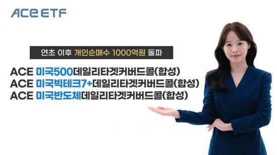 ACE '데일리타겟커버드콜' ETF 3종, 올해 개인순매수 1000억원 돌파