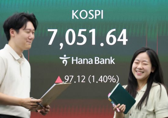 1% 넘게 오른 코스피, 두 달 만에 7000대 마감