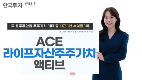 'ACE 라이프자산주주가치액티브' ETF, 동일 테마 중 1년 수익률 1위