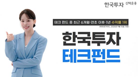 한투운용 '한국투자테크펀드', 테크 펀드 중 기간별 수익 1위