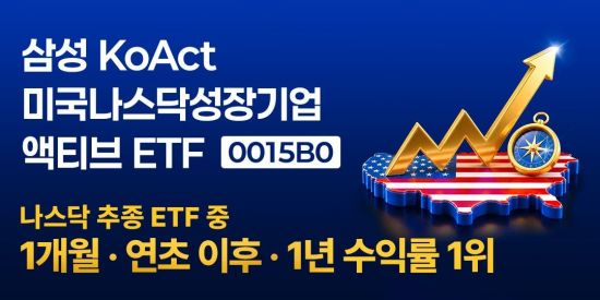 'KoAct 미국나스닥성장기업액티브', 나스닥 ETF 중 한달 수익률 1위