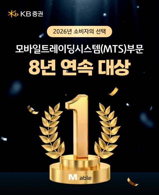 KB증권 마블, 8년 연속 모바일트레이딩시스템(MTS) 대상