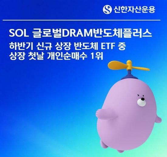 'SOL 글로벌DRAM반도체플러스', 하반기 상장 반도체 ETF 중 첫날 개인순매수 1위