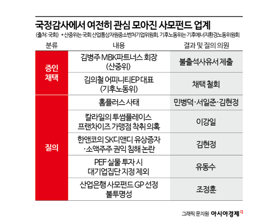 국감 증인대서 사라진 사모펀드…질타는 여전