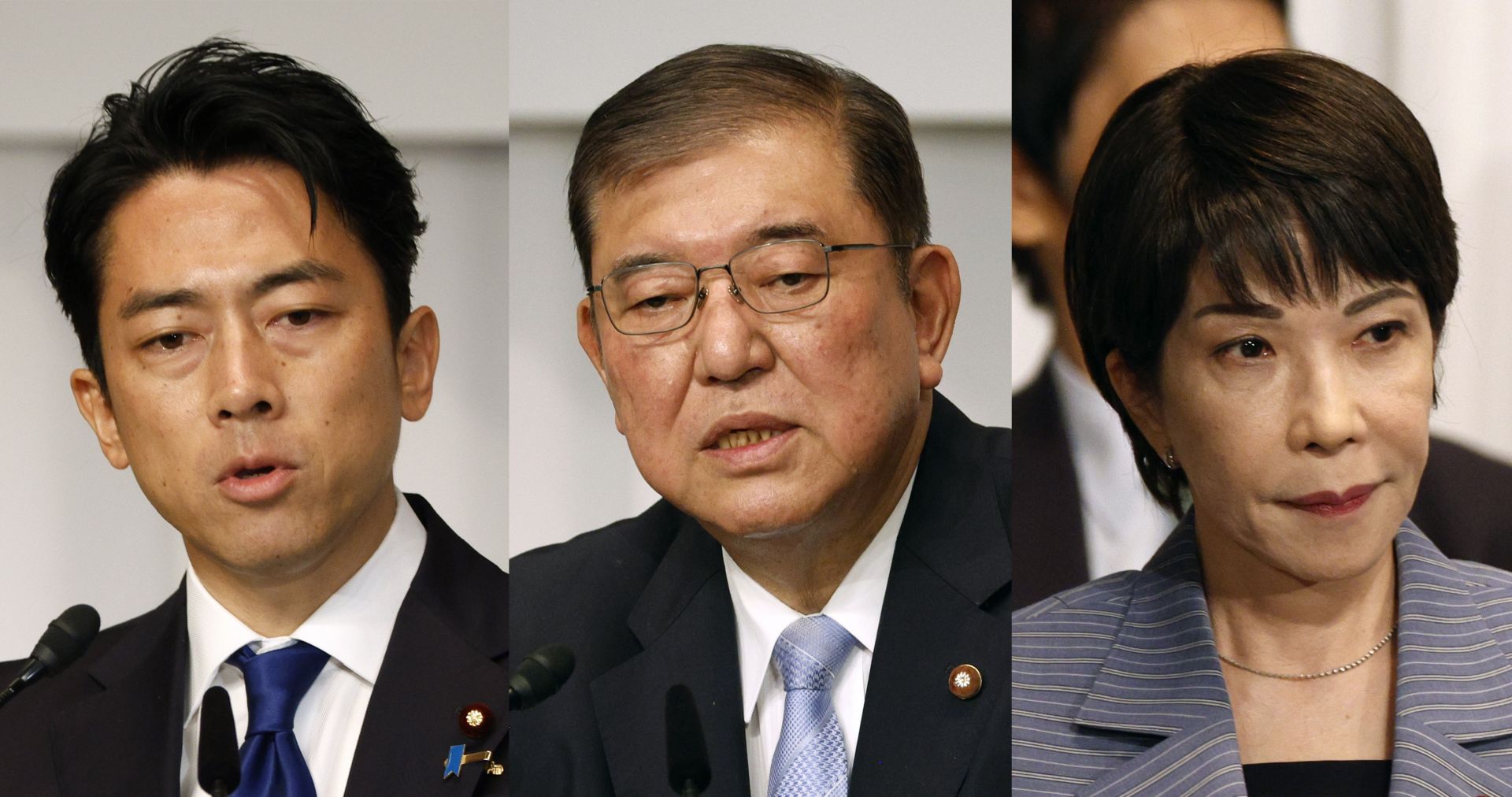 일본 자민당 총재 선거 국회의원 표 확보 현황-고이즈미 전 환경상 60명 전후-이시바 전 간사장 40명 전후-다카이치 경제안보담당상 40명 전후-지지후보 미정 40여명