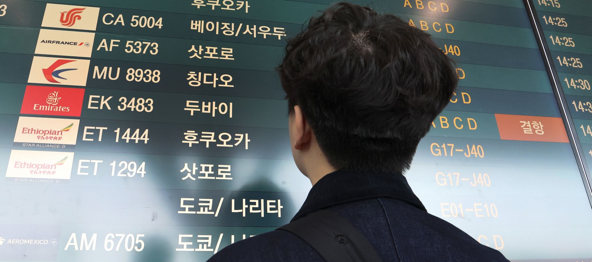 Flight to Dubai is canceled. Photo by Yonhap News.