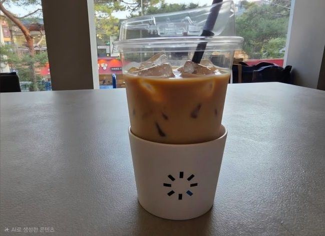 就像后面原本就没有人一样背景被自然地修掉了连饮料都让人怀疑原本是不是拿铁